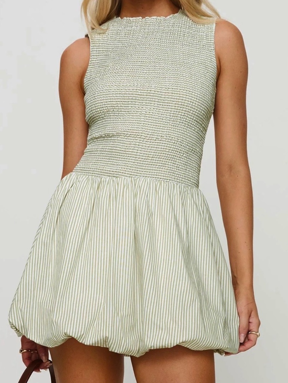 NWT Princess Polly Narnia Bubble Hem Mini Dress Sage Size 4